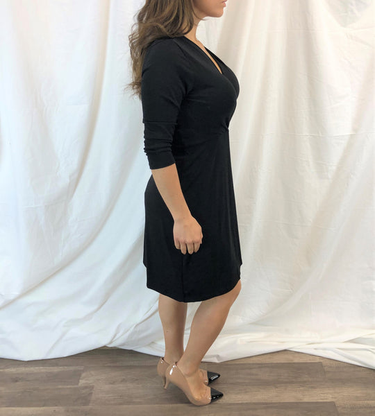Ladylike Classic Long Sleeve Black Dress