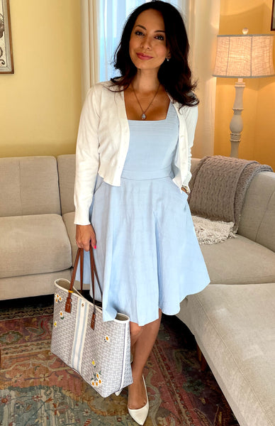 Sky Blue Square Neck Dress
