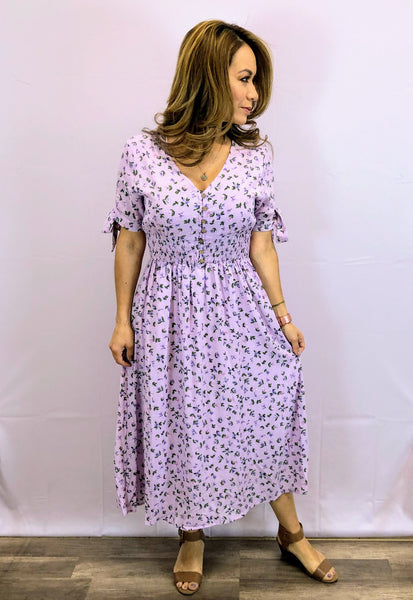 Sweetheart Floral Midi Dress