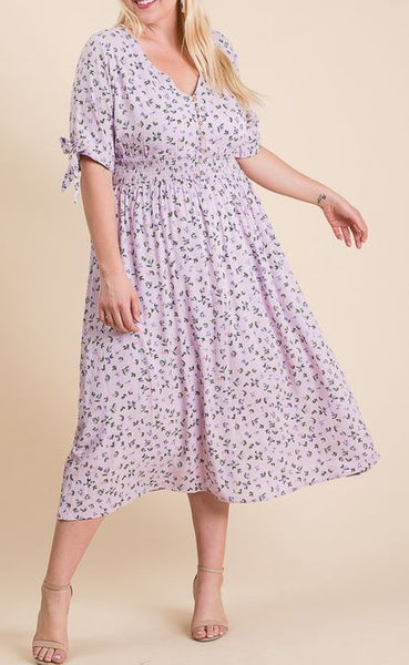 Sweetheart Floral Midi Dress