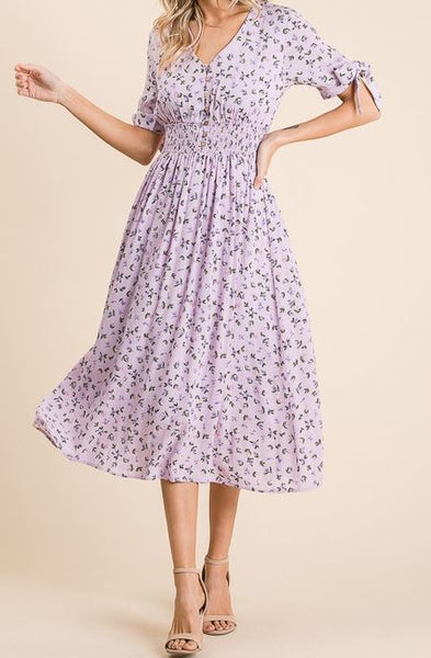 Sweetheart Floral Midi Dress