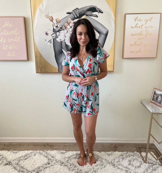 Flower Print Romper