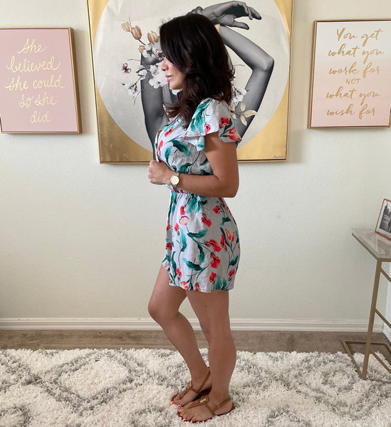 Flower Print Romper