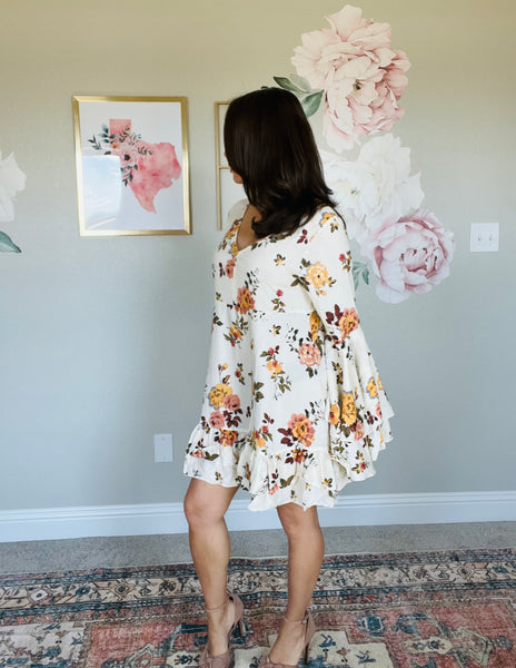 Bell Sleeve Boho Mini Dress