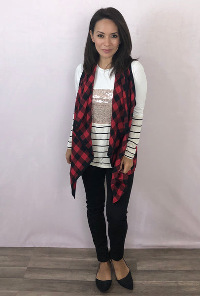 Sequins and Stripes Long Sleeve Tee