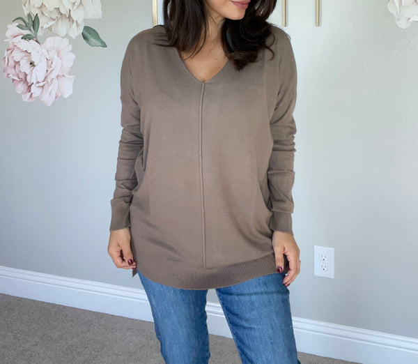 Soft Brushed Mocha Sweater