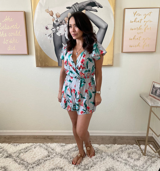 Flower Print Romper