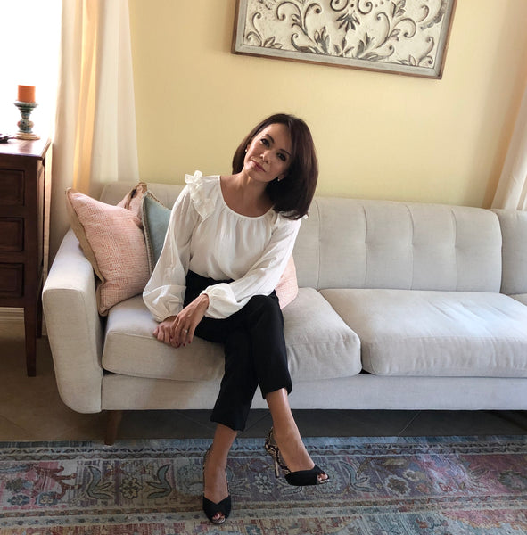 Ladylike Classic Ruffle Trim Ivory Blouse