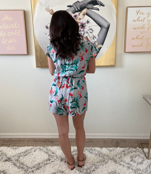 Flower Print Romper