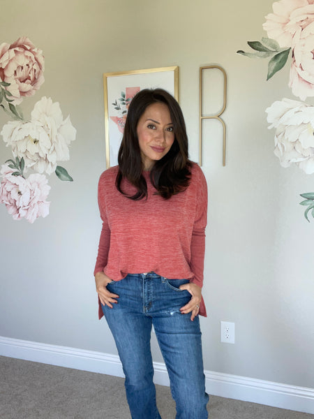 Split Hem Tunic in Dusty Rose