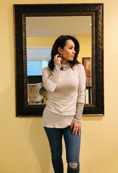 Soft Turtleneck Tunic in Mocha