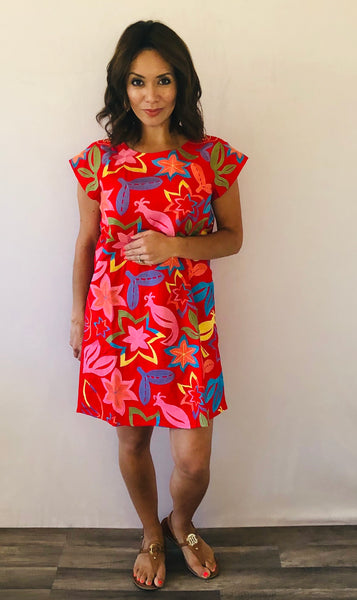 Birds of Paradise Summer Shift Dress