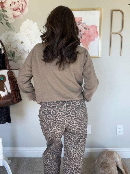 Animal Print Wide Leg Pants