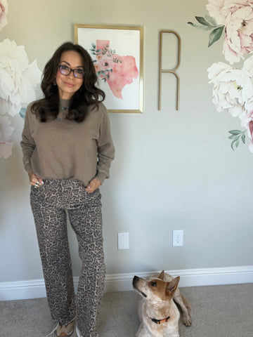 Animal Print Wide Leg Pants