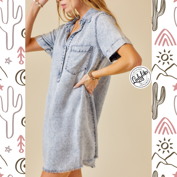 Washed Soft Denim Dress