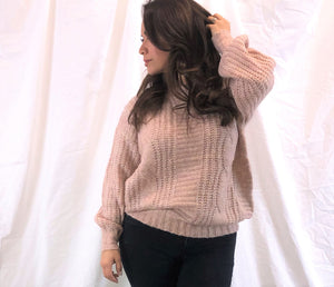 Soft Blush Cable Knit Sweater