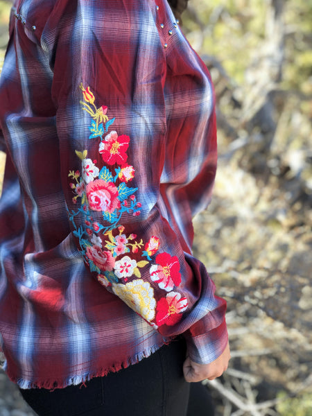 Red Rock Embroidered Flannel